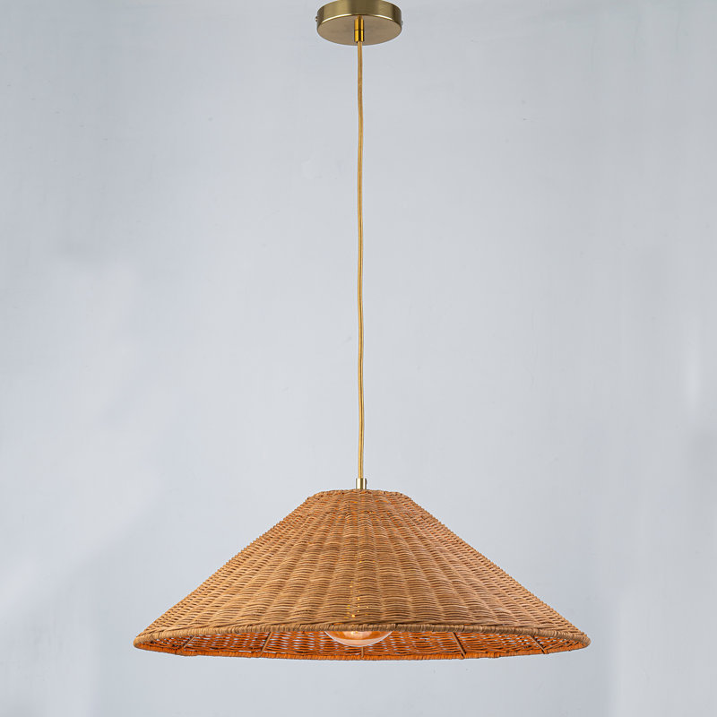 1 - Light Cone Pendant, Brown, Gold