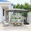 Parasol de patio en porte-à-faux carré 11 pi gris (sans base de parasol)