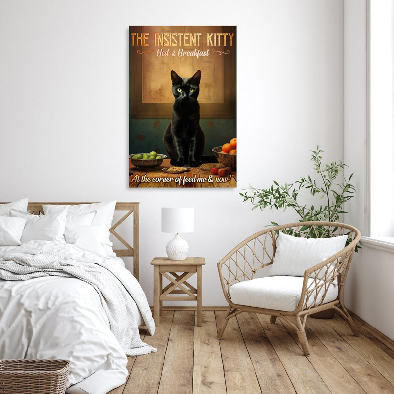 " The Insistent Kitty ", 36" H x 24" W x 1.25"D
