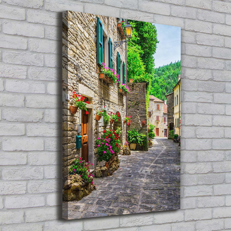 A Charming Street - Wrapped Canvas Print