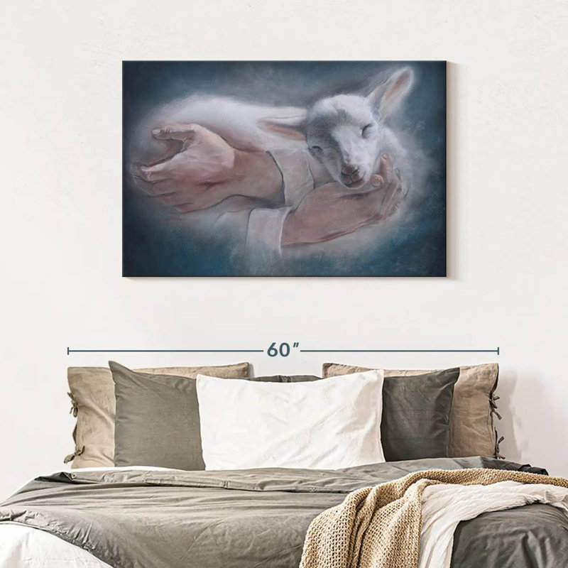 Adella Jesus Holding Lamb, 30" H x 45" W