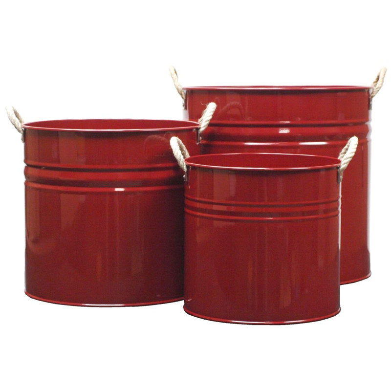 Killory Metal Pot Planter, Red