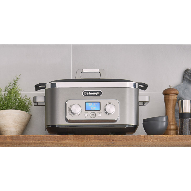 De'Longhi Livenza Multi-Cooker, Stainless Steel - 6 qt - Crock Pot Slow Cooker
