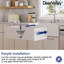 Évier de cuisine de ferme L 33 po x l 18 po DeerValley, évier de cuisine à cuve simple à tablier frontal en béton avec grille inférieure en acier inoxydable et crépine-99476699