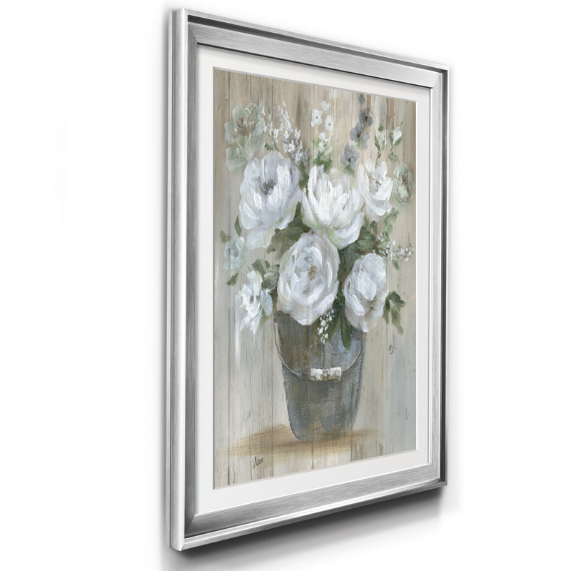 Fleurs sauvages - Cadre photo, reproduction d'art sur papier, H 26,5 po x l 36,5 po x P 1,5 po, Argent