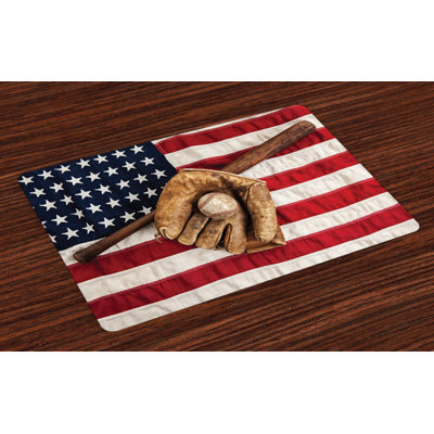 Culbertson American Flag Grunge Baseball Placemat