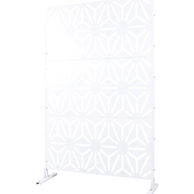 Metal Privacy Screen For Balcony - 76" H48" W White Freestanding Lawn, Garden 76"X48"