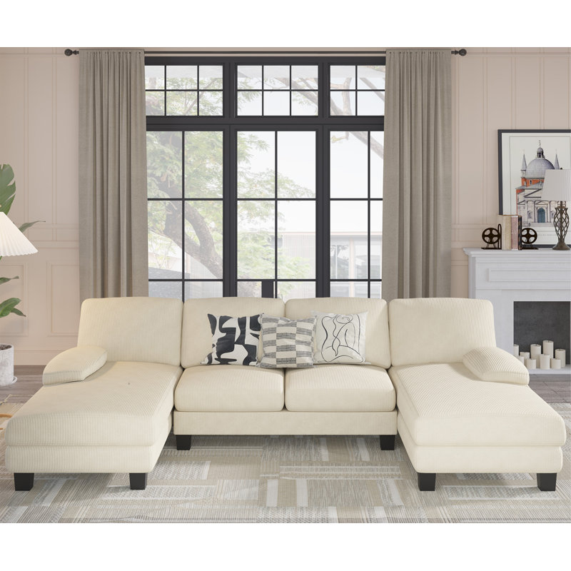 Canapé modulaire rembourré 2 pièces Struckle, Beige
