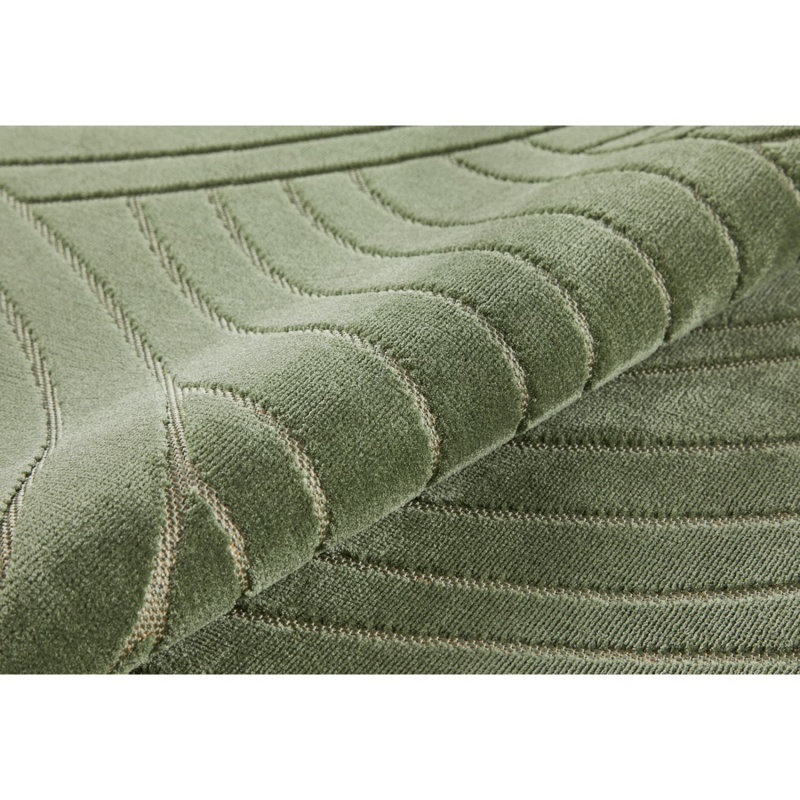 Green Abstract Thick Anti Shed Rug For Bedroom, Dining Room, Stain Resistant Abstract Modern Area Rug, Rectangle 80 x 150 cm