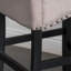 Tabouret de comptoir rembourré 25 po avec garniture cloutée de 25 po (ensemble de 2), blé / noir mat, tissu