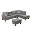 Ensemble de canapé en forme de L 3 pièces avec table rabattable et repose-pieds de rangement, disponible en tissu ou similicuir-1020784858