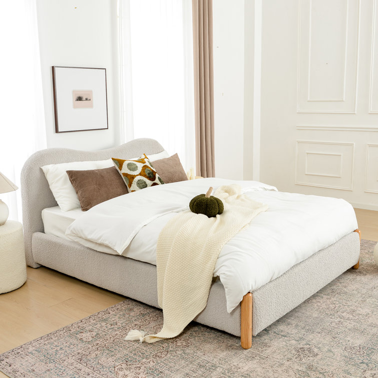 Upholstered Headboard Platform Bed Frame