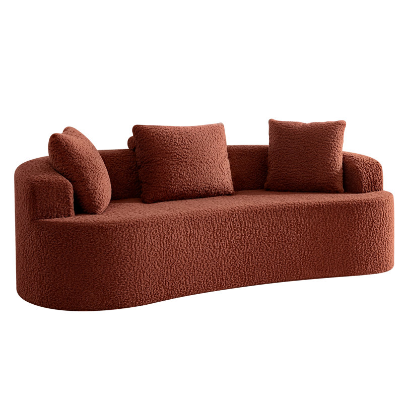 Canapé en tissu pelucheux Boneless, Rouge