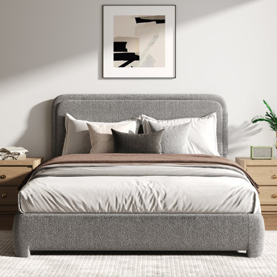 Bensu Boucle Upholstered Platform Bed
