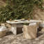 Chaise longue d'extérieur en eucalyptus Rihanna Shorsey Arielle