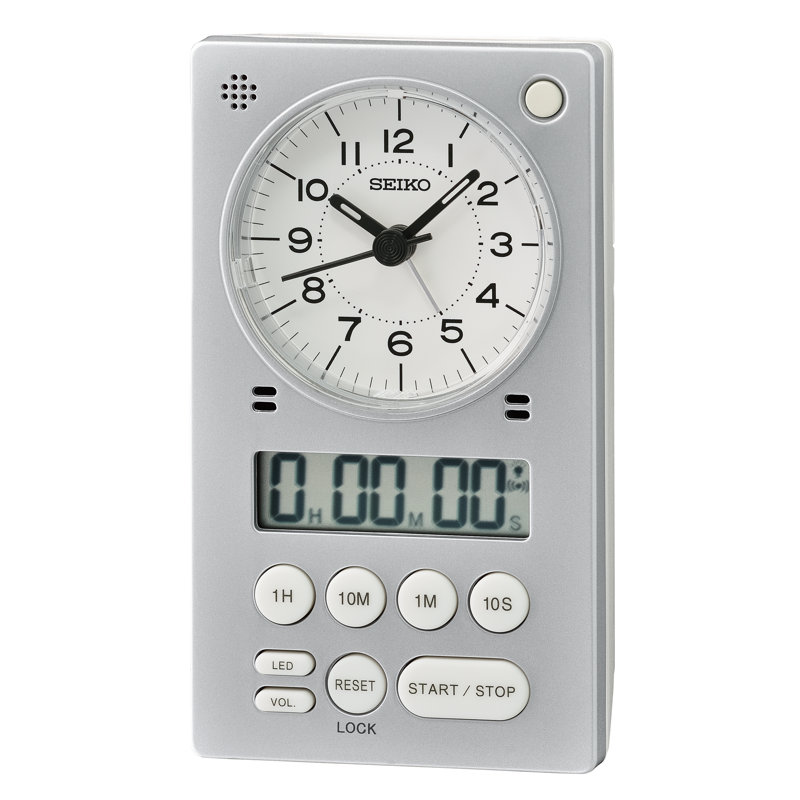 QHE190SLH Timer Clock, Silver-Tone, Silver