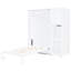 Lit escamotable mural simple en blanc, conception peu encombrante avec armoire supérieure, bureau extensible et tablettes latérales, fabrication durable