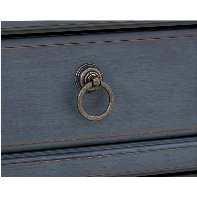 3-Drawer Nightstand, No Assembly Required, Corduroy Blue Finish