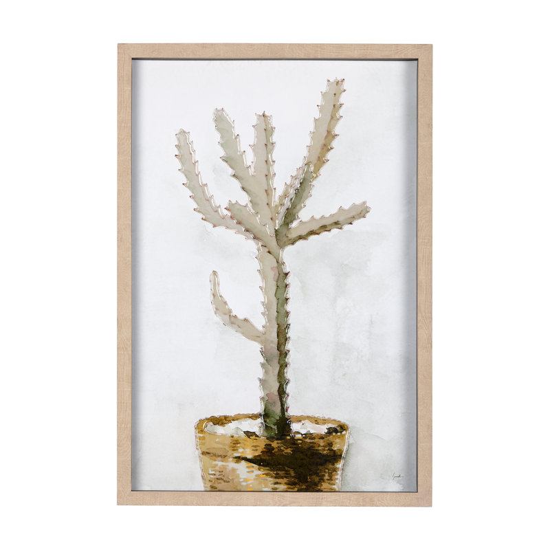 Arid Solitude a Hand Embelished Textured Framed Art Print Matted under Glass, Arid Solitude I