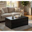 Table basse à plateau relevable avec rangement caché et tiroirs Knax, bois noir