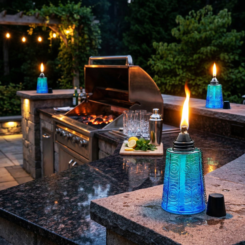Torches Tiki Citronella, Bleu tropical