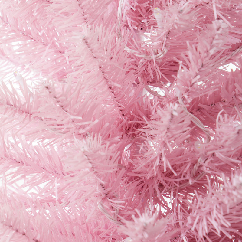 Sapin de Noël artificiel 8 pi avec lumières DEL 8 pi, Rose