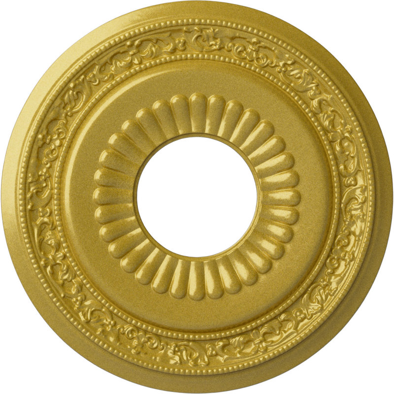 Médaillon de plafond 20 x 20 5/8 po x 6 1/4 po x P 1 3/8 po Lauren (convient aux auvents jusqu'à 6 1/4 po), Doré intense