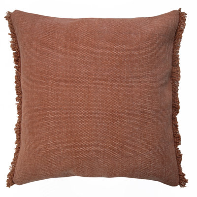 Neera Adobe Square Solid Color Worn/Fade Cotton Throw Pillow