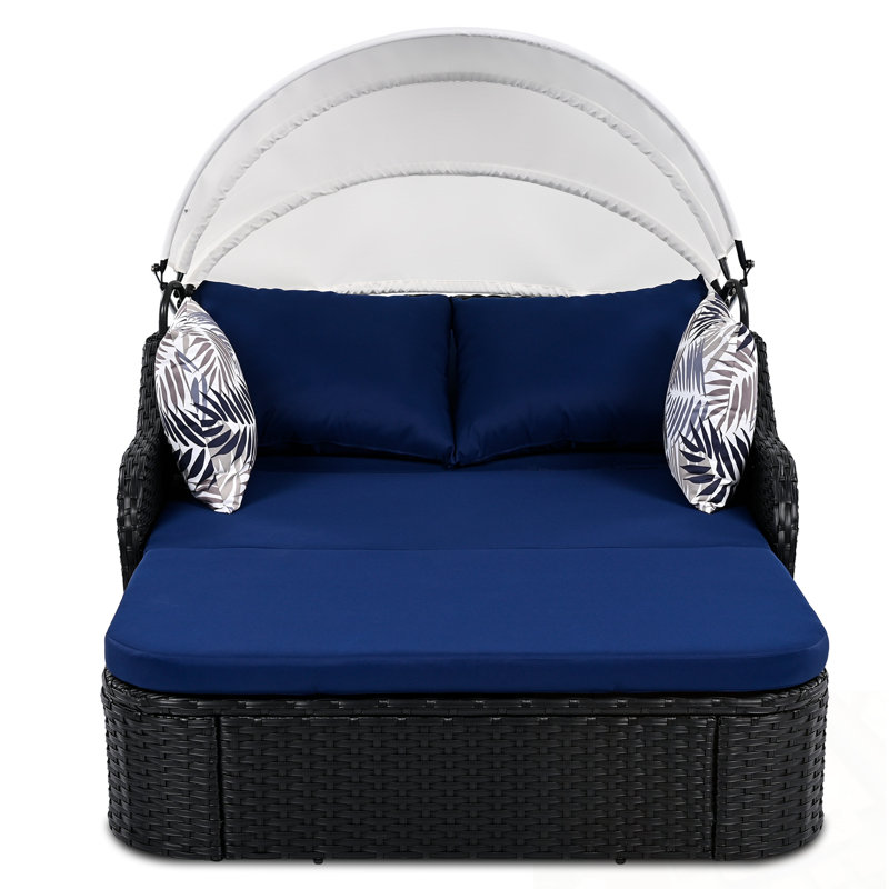 Lit de bronzage d'extérieur avec auvent réglable