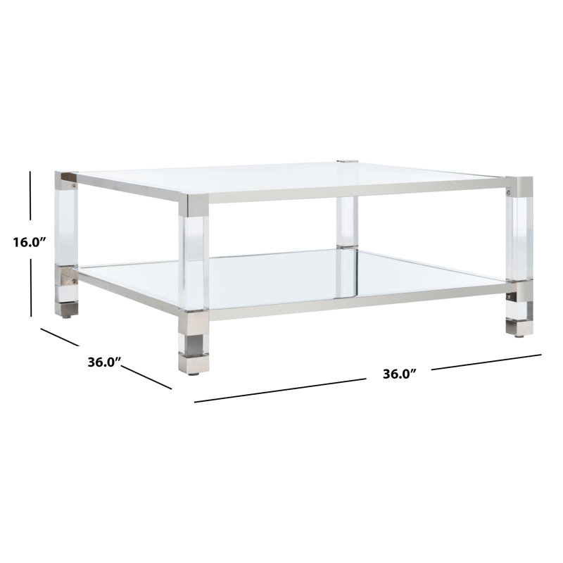 Coffee Table, Clear/SIlver