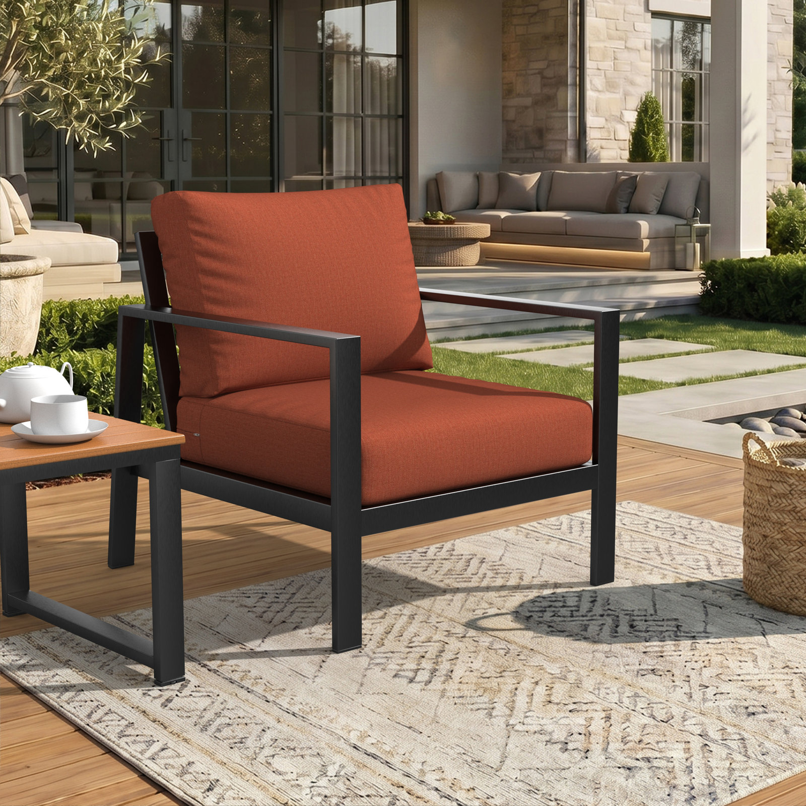 Lani 24" Sunbrella® Seat and Back Cushion, Sunbrella® Play Adobe