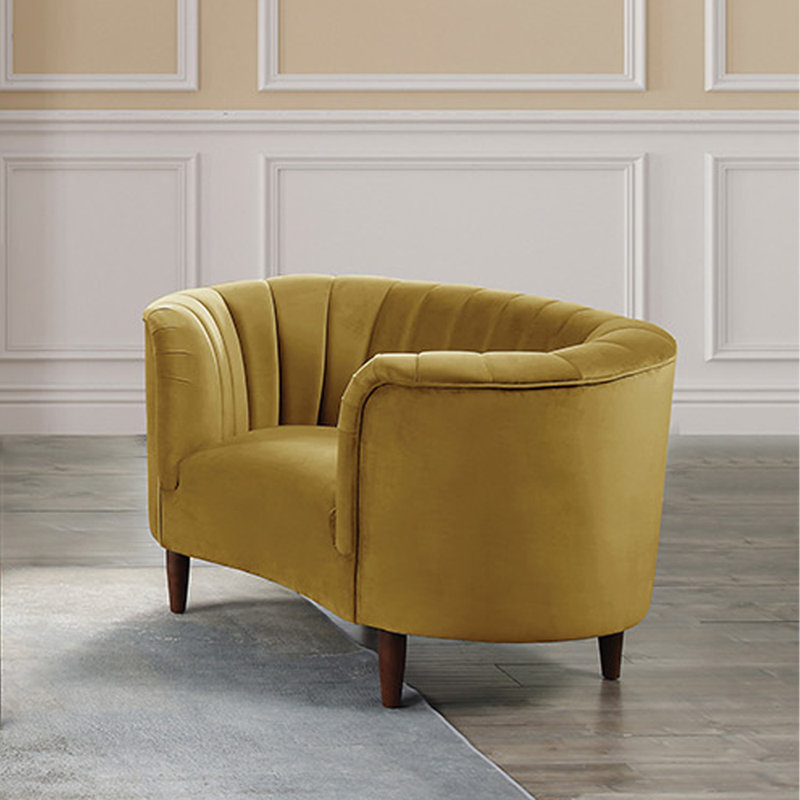 Chaise en velours jaune olive, Olive Yellow