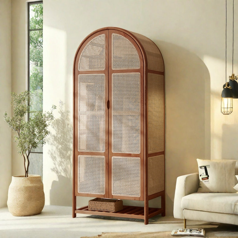 Armoire simple et rétro en bois massif, Noyer