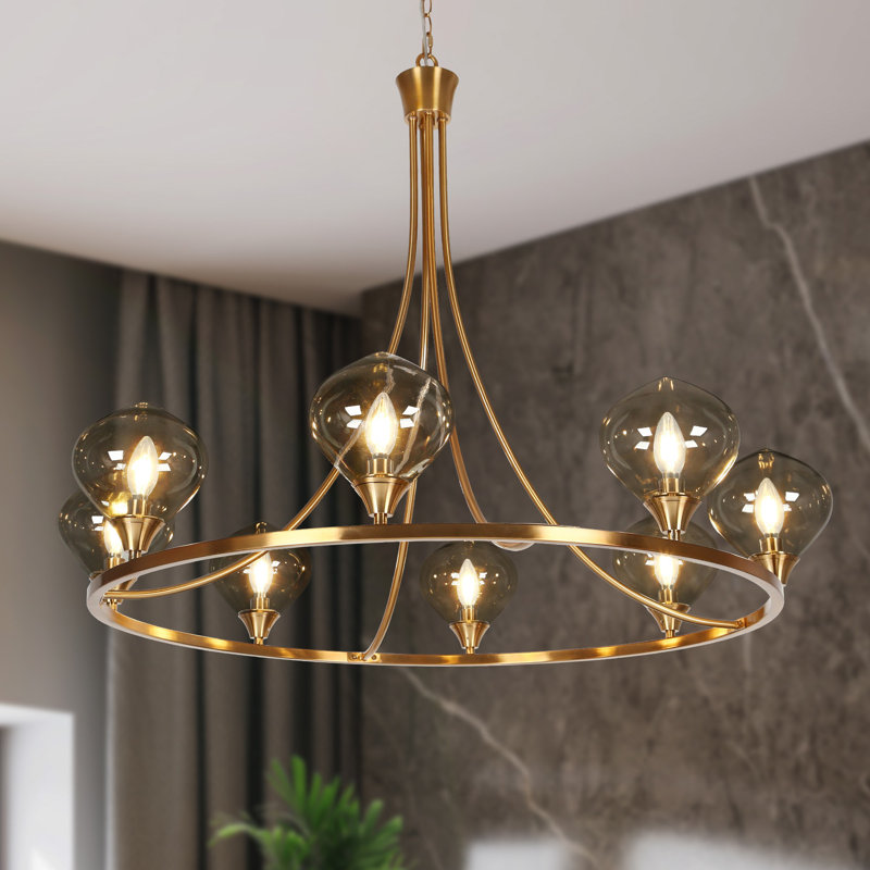 Elisabette 8 - Light Large Dimmable Wagon Wheel Chandelier