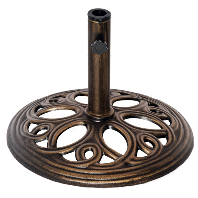 Zihlman 11.5 kg Cast Metal Round Patio Umbrella Base Stand Bronze Tone
