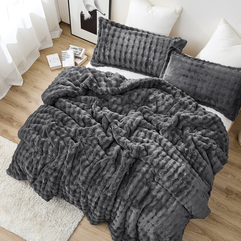Ensemble d'édredon surdimensionné Coma - Snowball, Édredon pour grand lit + 2 taies décoratives pou
