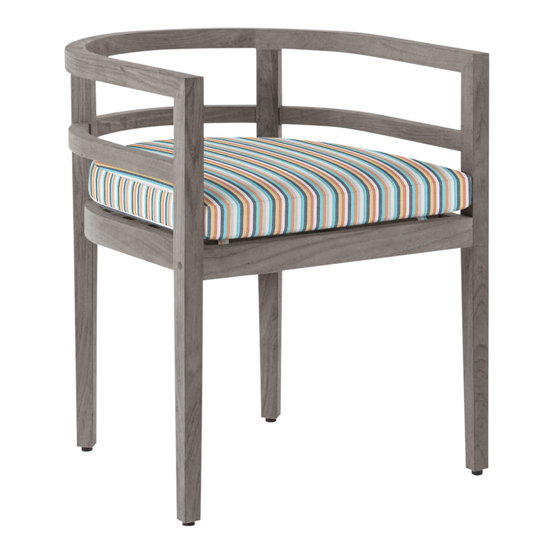 Chaise avec accoudoirs d'extérieur en teck Santa Barbara, Pas de soudure, Perigold ‑ lever de soleil enveloppant