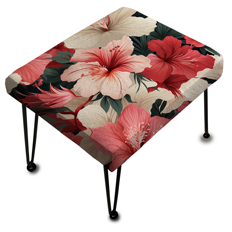 Hibiscus Romance - motif tropical - repose-pieds rectangulaire tropical