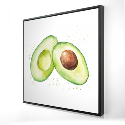 Reproduction d'avocat aquarelle sur toile