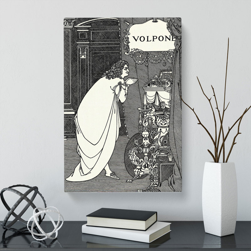 Volpone Adoring His Teasures by Aubrey Beardsley - Wrapped Canvas, 60cm H x 40cm W x 3cm D