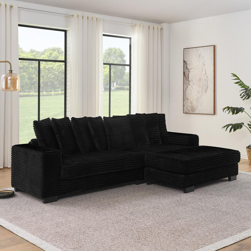 Sectional Sofa, Black