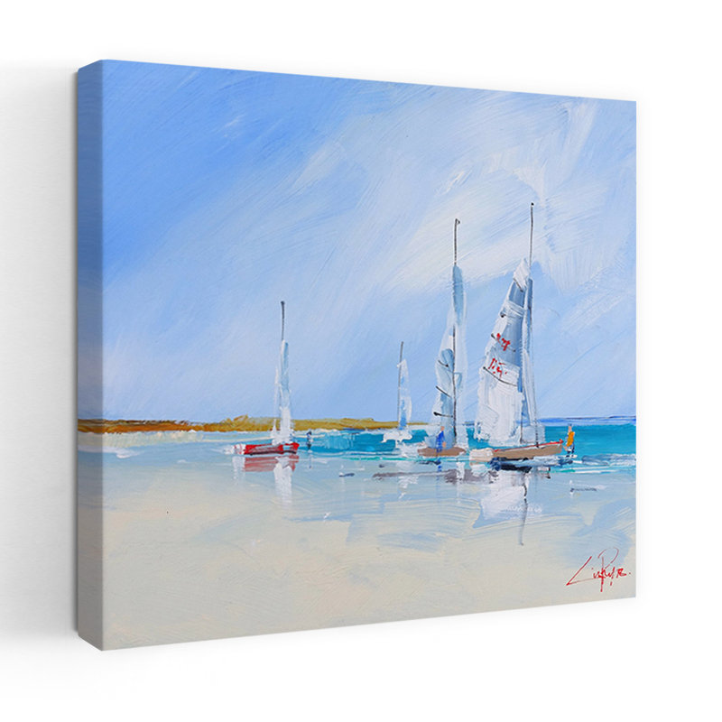 Aspendale, art abstrait de l'océan côtier, H 48 po x l 48 po