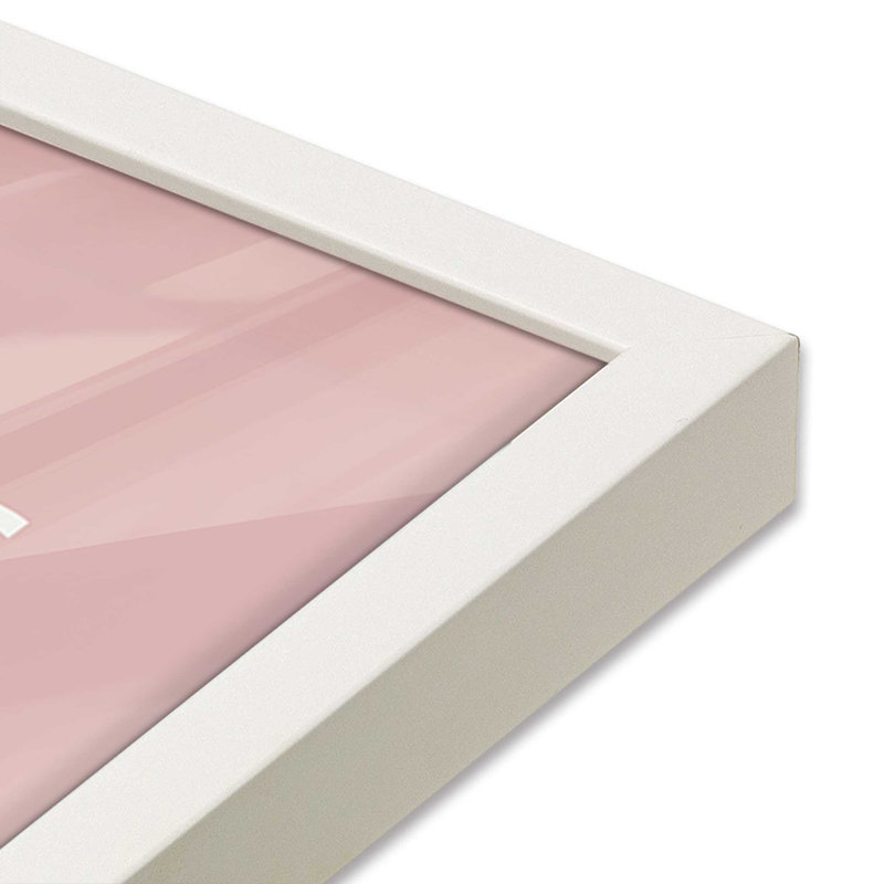 Impression sur roulettes rose Bauhaus Flow II, H 17 po x l 13 po x P 1,25 po, Reproduction encadrée sans passe-partout