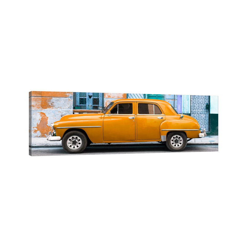Orange Classic American Car by Philippe Hugonnard - Wrapped Canvas Panoramic Print, 30.48 cm H x 91.44 cm W x 1.91 cm D