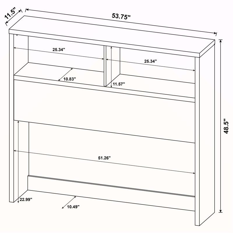 Geary Dark Pine 49-inch Full Bookcase Headboard