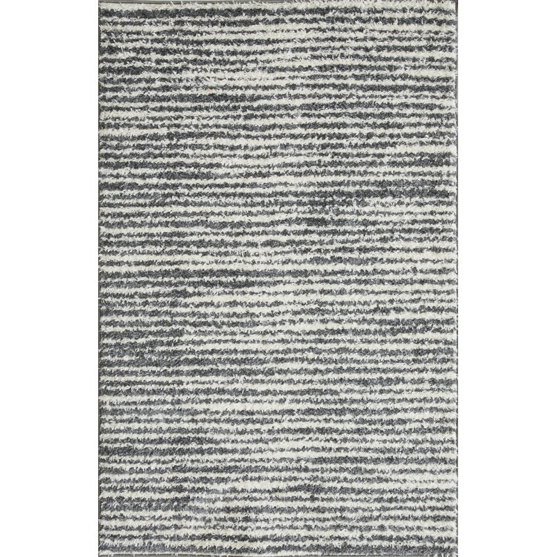 Tapis d'intérieur bleu en polyester tissé à la machine Eliot, Rectangle 4 pi x 6 pi