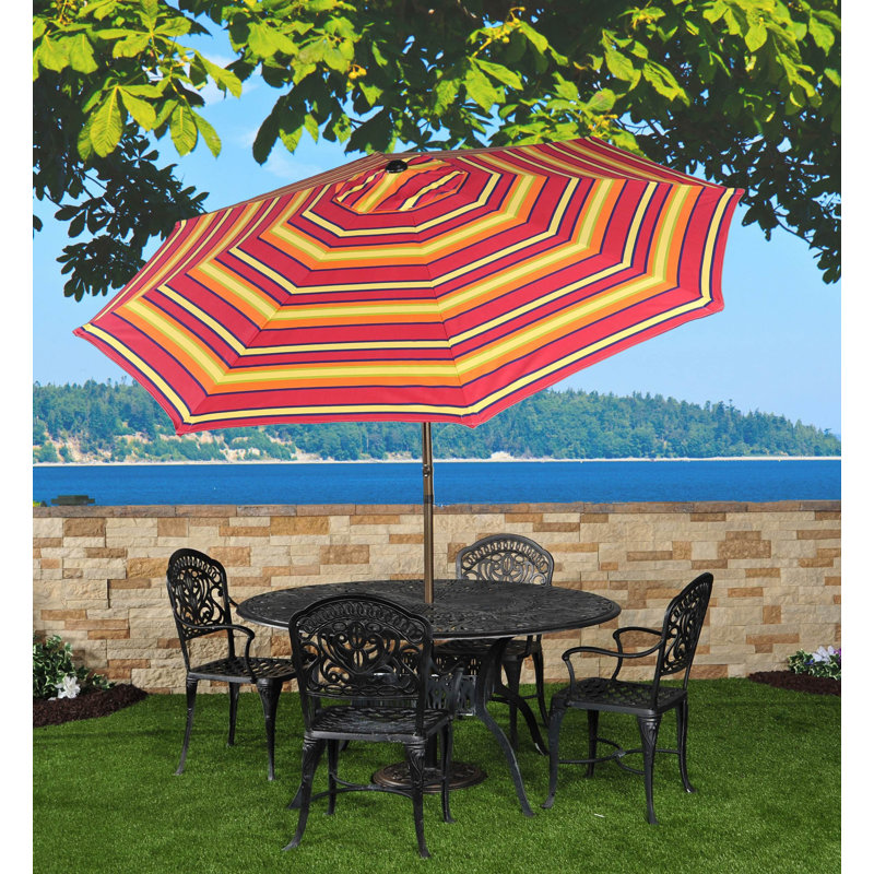 Parasol de marché 9 pi Merrick, Rouge / Jaune