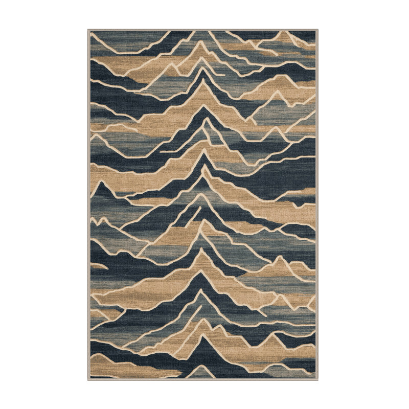  Tapis hawaïen lavable Mountain Ranges, Rectangle 7 pi x 9 pi