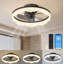 Ventilateur de plafond encastré en cristal moderne avec télécommande-130156543