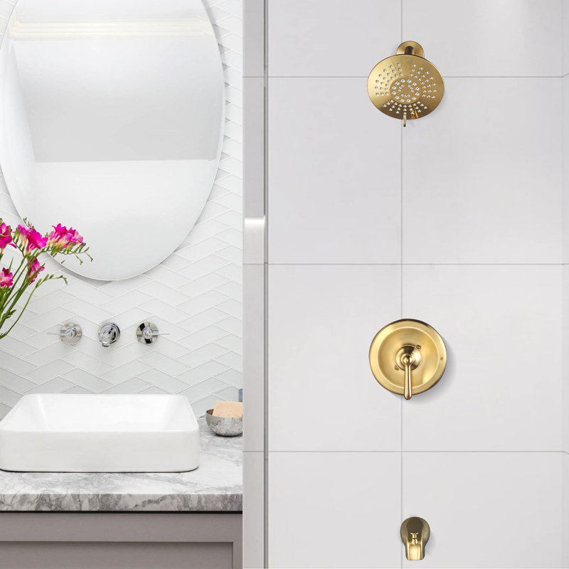 Robinet de douche, Doré